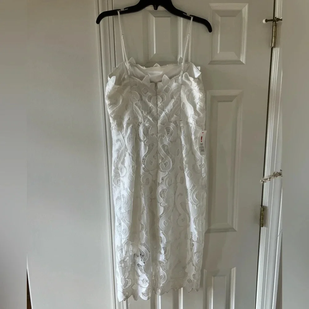 NWT Bardot White Nina Lace Midi Dress 10 - Picture 5 of 6
